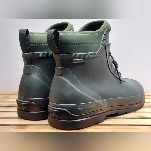 Muck Boots Mens Green Original Lace Up Waterproof Boots Size 15 - Picture 3 of 11